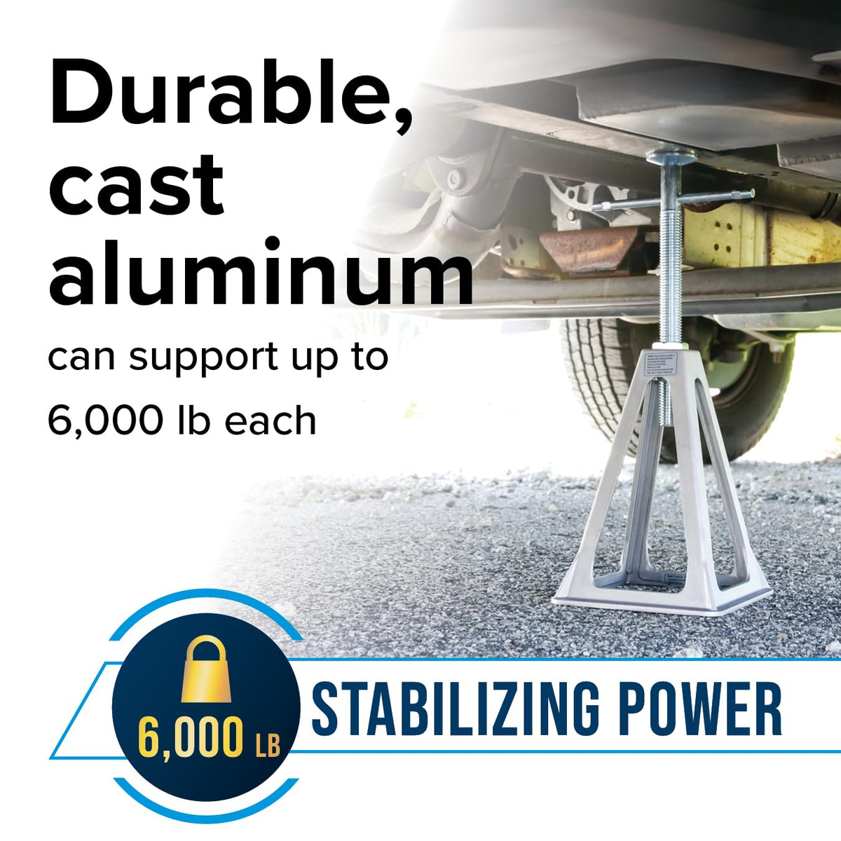 CAMCO 44560 Camco Aluminum Stack Jacks — Stabilize & Position Your RV, Trailer Or Camper —Supports Up to 6,000 lb — Extends 11" - 17" — Pack of 4 (44560)