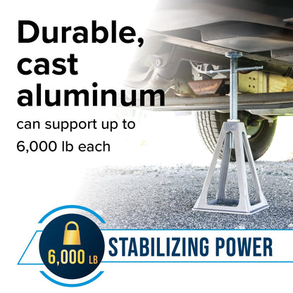 CAMCO 44560 Camco Aluminum Stack Jacks — Stabilize & Position Your RV, Trailer Or Camper —Supports Up to 6,000 lb — Extends 11" - 17" — Pack of 4 (44560)