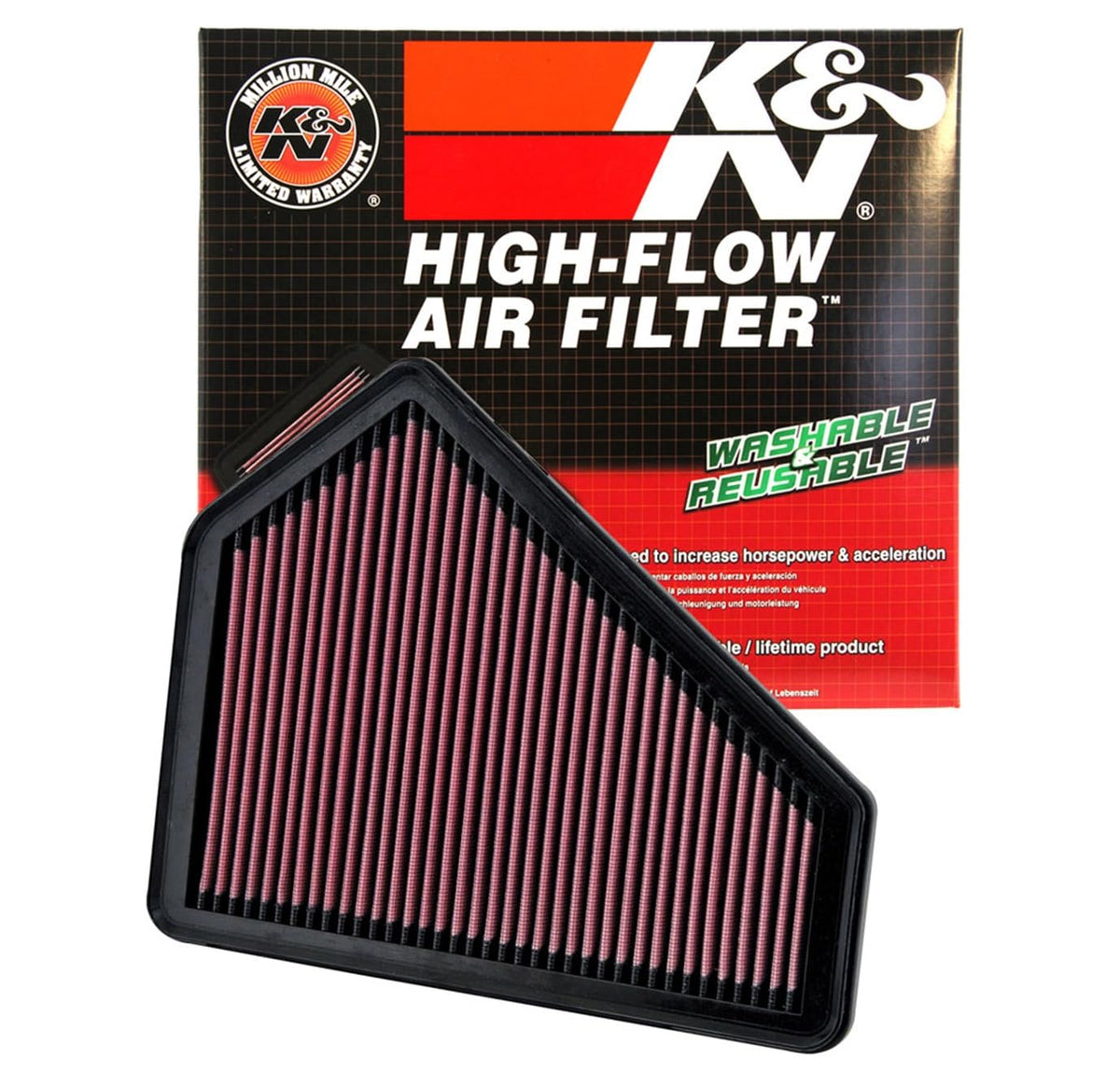 K&N FILTER 33-2411 K&N High-Flow Original Lifetime Engine Air Filter: Washable, 33-2411