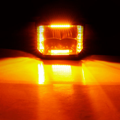 GO RHINO 750700322SCS Go Rhino Xplor Lighting: Blackout Series 4x3 LED Cube Sideline Spot Lights (Pair) | Surface Mount (Threaded Stud Mount) Aluminum, Black | 750700322SCS