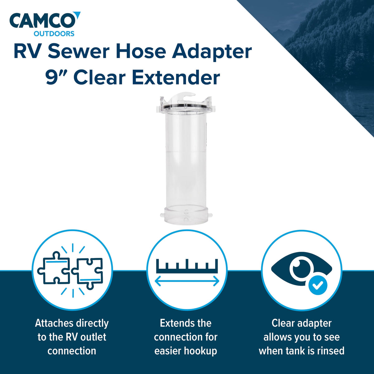 CAMCO 39592 Camco 39592 9" Clear Sewer Hose Adapter