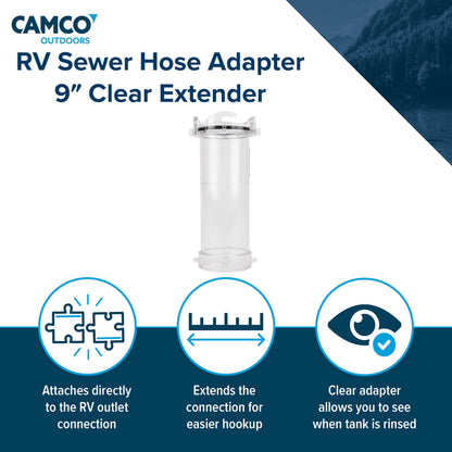 CAMCO 39592 Camco 39592 9" Clear Sewer Hose Adapter