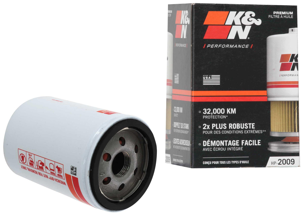 K&N FILTER HP-2009 K&N Oil Filter: 20,000 Mile Engine Protection with Wrench Off Nut, HP-2009