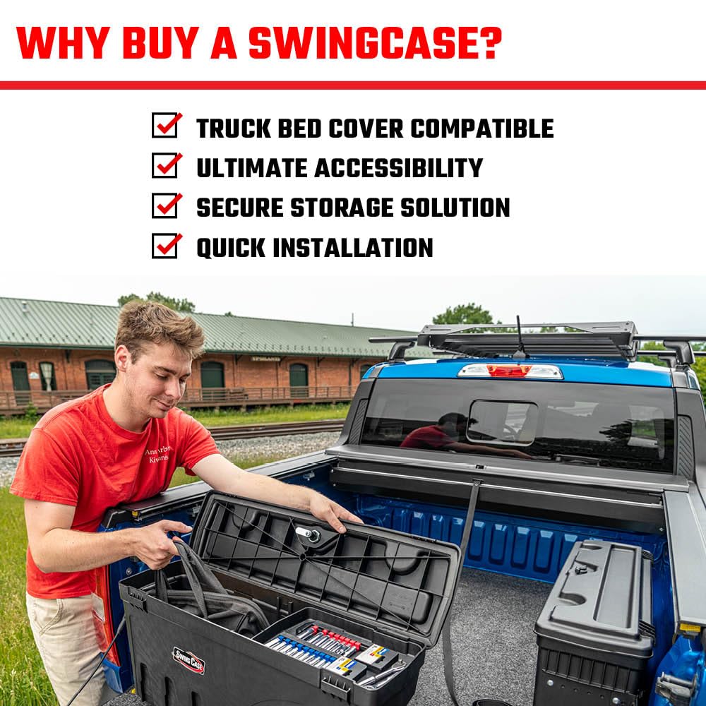 UNDERCOVER SC300P RealTruck UnderCover SwingCase Truck Bed Storage Box – SC300P – Fits 2002 - 2023 Dodge Ram 1500, 2003-20 2500/3500, Passenger Side (Without RamBox)