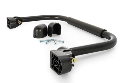 CAMCO 42197 Camco Fold-Away RV Grab Handle - Provides Secure Hold for Entering & Exiting - Measures 18-in, for Smaller RVs & Trailers - Easily Installs Beside RV Door, Hardware Included - Black (42197)