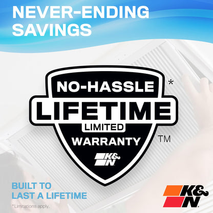 K&N FILTER HVC-11425 K&N 14x25x1 HVAC Furnace Air Filter, Lasts a Lifetime, Washable, Merv 11, the Last HVAC Filter You Will Ever Buy, Breathe Safely at Home or in the Office, HVC-11425