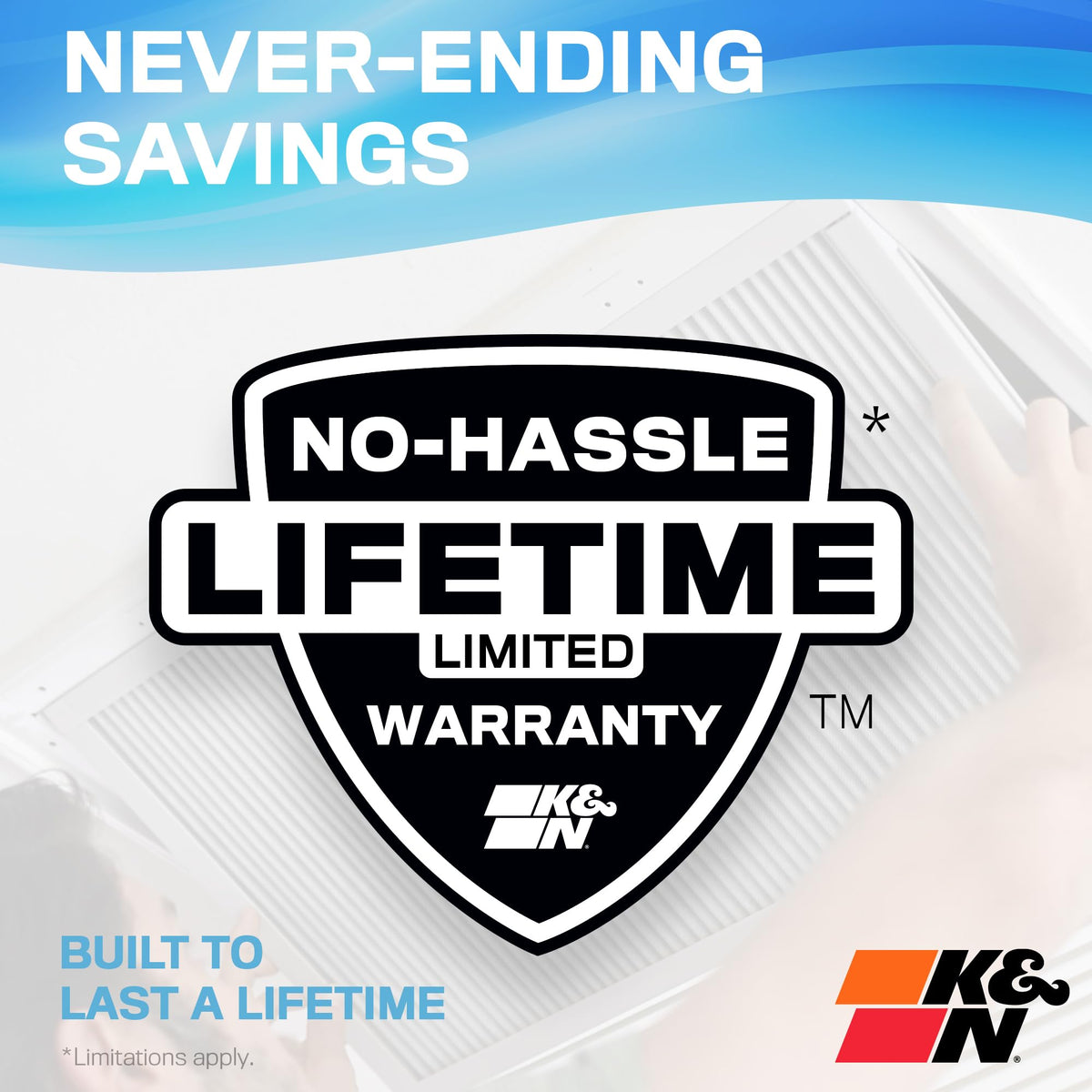 K&N FILTER HVC-12024 K&N 20x24x1 HVAC Furnace Air Filter, Lasts a Lifetime, Washable, Merv 11, the Last HVAC Filter You Will Ever Buy, Breathe Safely at Home or in the Office , HVC-12024,1 Count (Pack of 1)