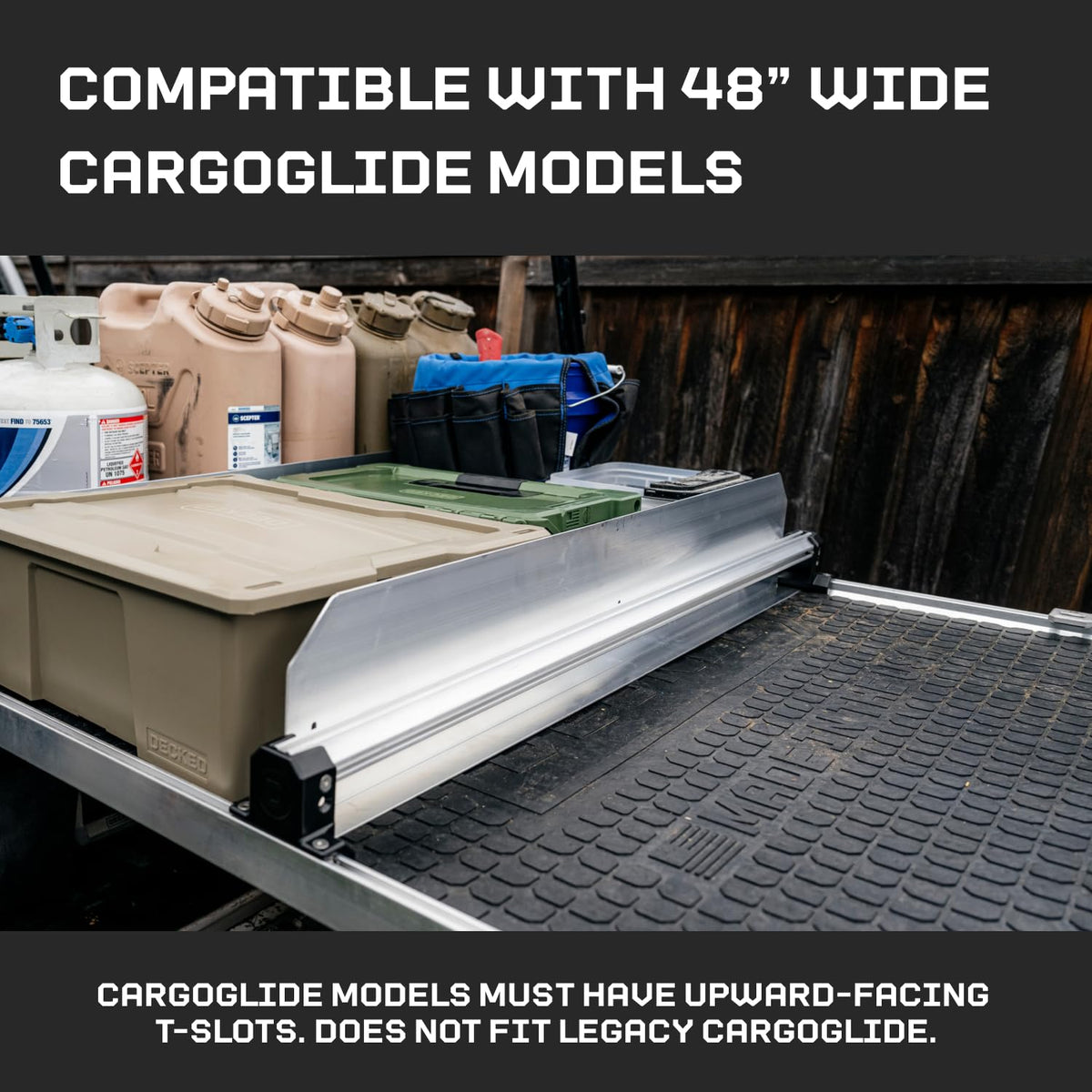 CARGOGLIDE C0060-DIV48-ALM Cross Bar & Tray Divider Kit for 48" CargoGlide | Includes 1 Tray Divider, 1 Cross Bar, 1 Footer Kit & 1 Hardware Kit | for Full-Size Truck Only