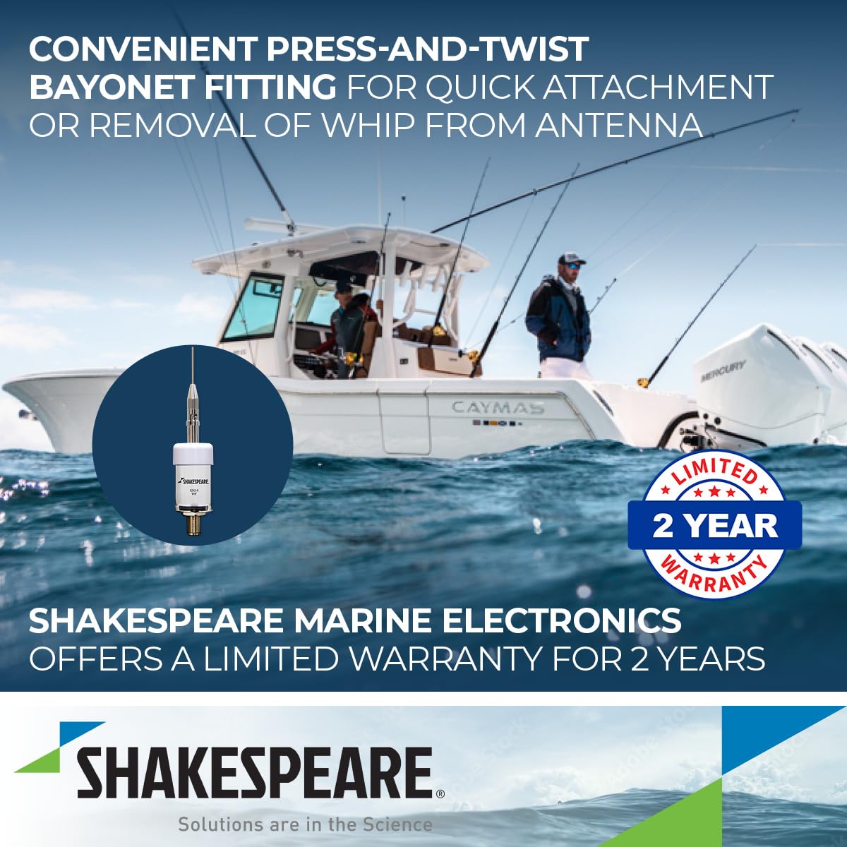 SHAKESPEARE 5242-A Shakespeare 5242-A 36" Stainless Steel Antenna with Quick Disconnect