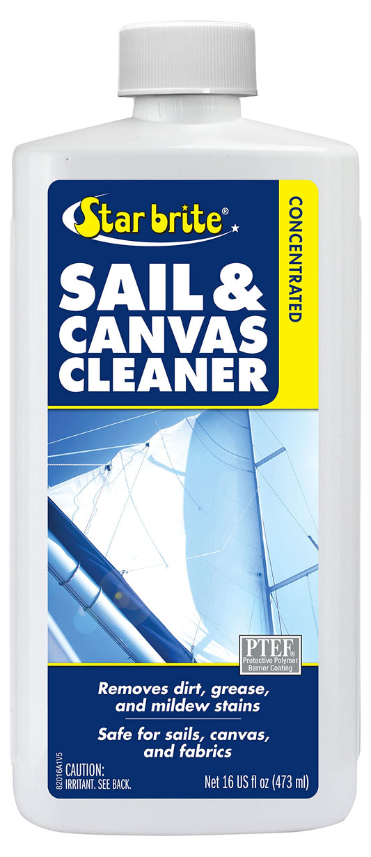 STAR BRITE 082016 STAR BRITE Concentrated Sail & Canvas Cleaner - Specially Formulated for All Natural & Synthetic Fabrics - Deep Cleans, Protects, Deodorizes - 16 Oz Concentrate Makes 64 OZ of Cleaner (082016)