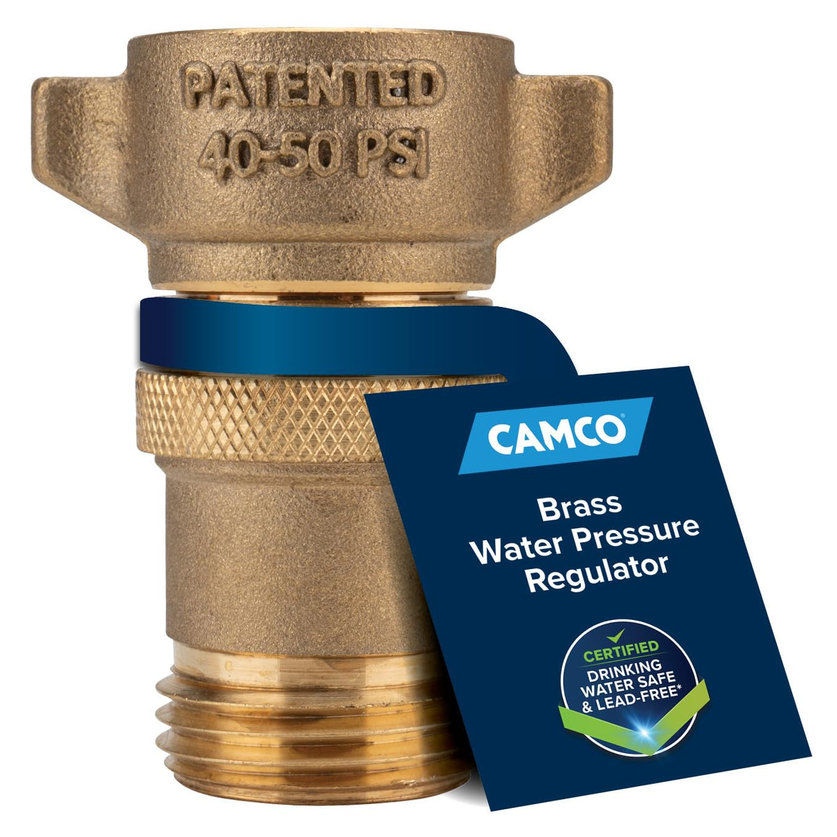 CAMCO 40055 Camco Brass Marine/RV Water Pressure Regulator - Drinking Water Safe