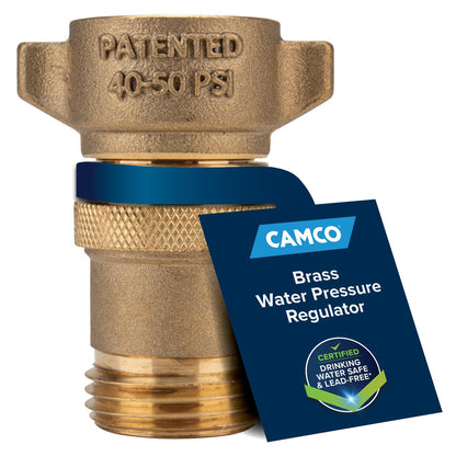 CAMCO 40055 Camco Brass Marine/RV Water Pressure Regulator - Drinking Water Safe