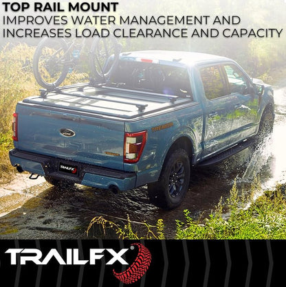 TRAILFX TFX6003 TrailFX TFX6003 Hard Retractable Tonneau Cover Fits 2015-2025 Ford F-150 with 5.5 Foot Bed Manual Retractable with Key Lock Black Matte Powder Coated Aluminum T-Slot Rails Clamp-On