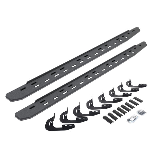 GO RHINO 69605880ST Go Rhino RB30 Slim Running Boards & Brackets – Galvanized Steel, Protective Bedliner Coating – 69605880ST – Fits 2014-2018 Chevrolet Silverado/GMC Sierra 1500 Double Cab (See Description)