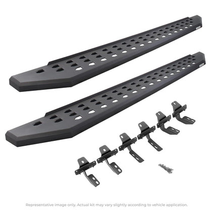 GO RHINO 69418087PC Go Rhino RB20 Running Boards & Brackets | Galvanized Steel, Textured Black | 69418087PC | Fits 1999-2016 Ford F-250, F-350 Crew Cab Pickup