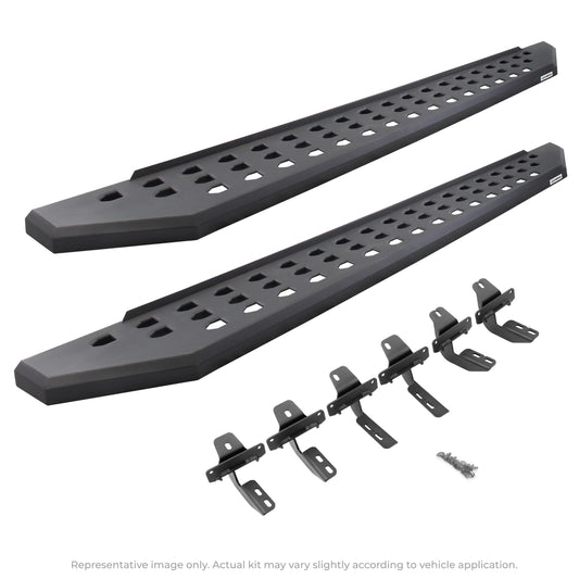 GO RHINO 69420687PC Go Rhino RB20 Running Boards & Brackets | Galvanized Steel, Textured Black | 69420687PC | Fits 2015-2018 RAM 1500 Crew Cab Classic Body Style Only; 2015-2023 RAM 1500 Classic Crew Cab