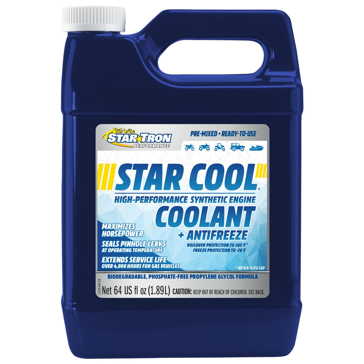 STAR BRITE 033264 STAR BRITE Star-Cool Premium Synthetic PG Engine Coolant - 64 OZ (033264)