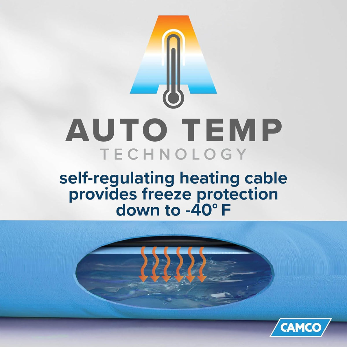 CAMCO 22920 Camco Heated Drinking Water Hose for RV, -40 F, 5/8 In ID, 12 Ft, 22920