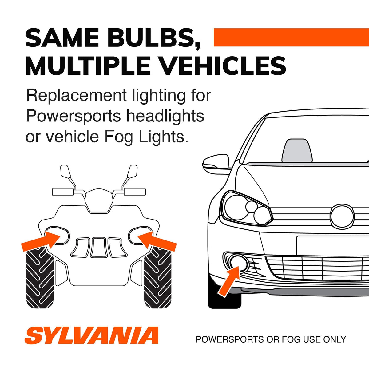 SYLVANIA H11SL.BX2 Sylvania H11 LED Powersport Headlight Bulbs for Off-Road Use or Fog Lights - 2 Pack