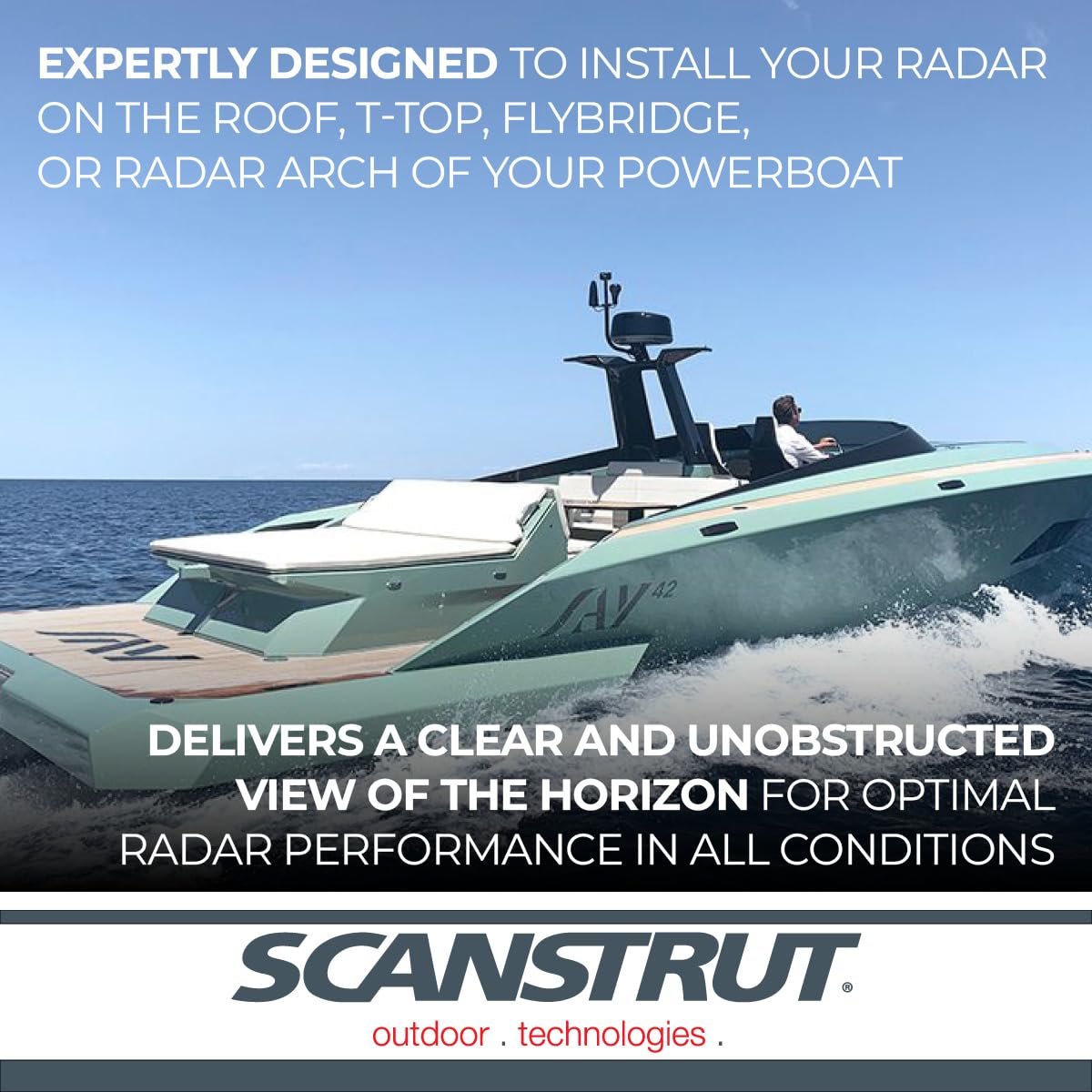 SCANSTRUT APT-150-01-BLK Scanstrut APT-150-01-BLK Aluminum Powertower AFT Leaning - 6", Black