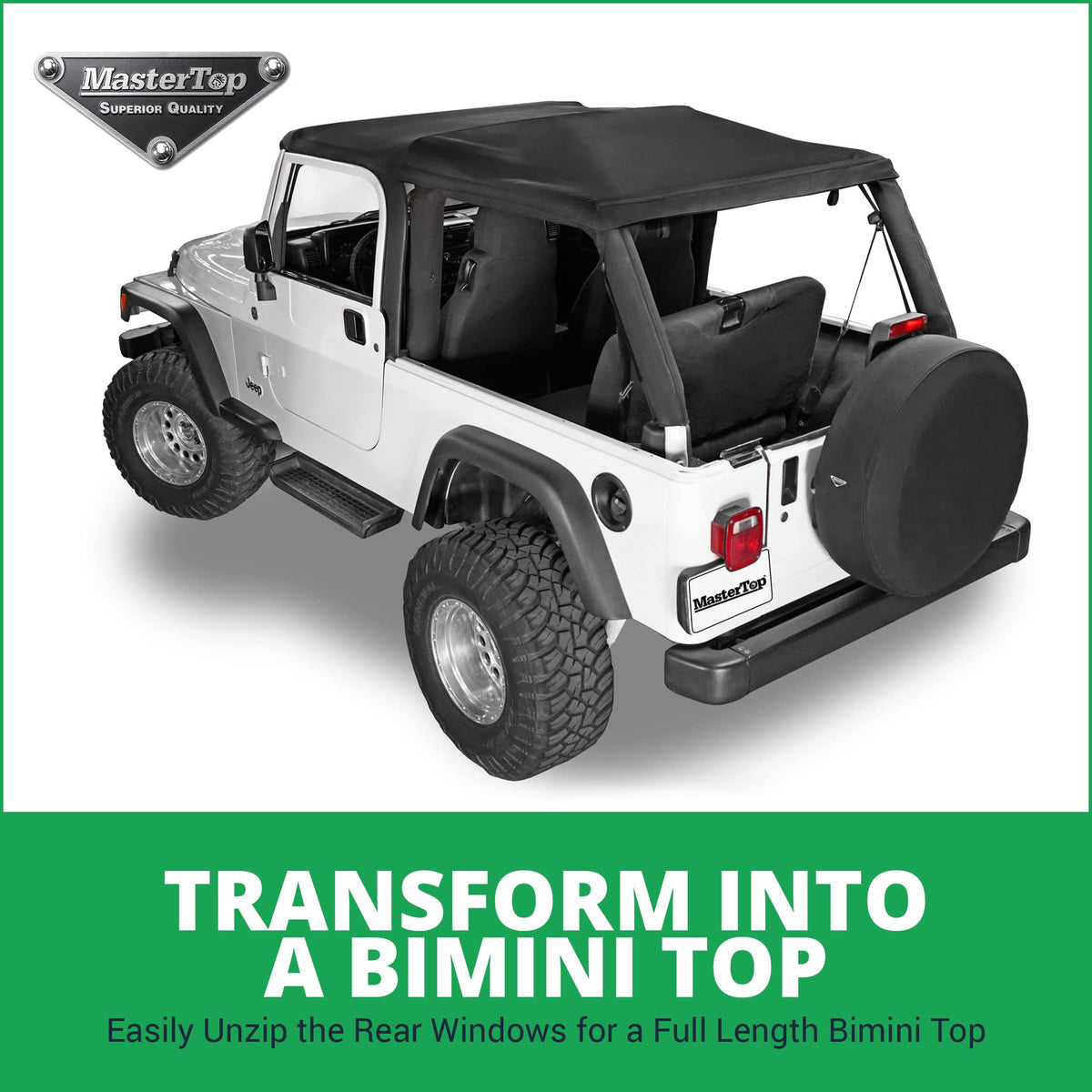 MasterTop 15501024 MasterTop SkyMaster Fastback Complete Top Kit – Fits or is Compatible with 2004-2006 LJ Unlimited Wrangler – MasterTwill Fabric – 15501024