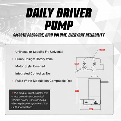 AEROMOTIVE 11203 Aeromotive SS Carbureted Electric Fuel Pump 12V - 3/8 NPT External - 11203