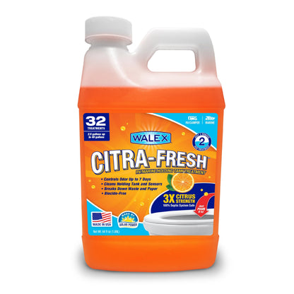WALEX CITRAFR64 Walex Citra-Fresh Liquid RV Toilet Treatment - Citrus Scent, 64 oz