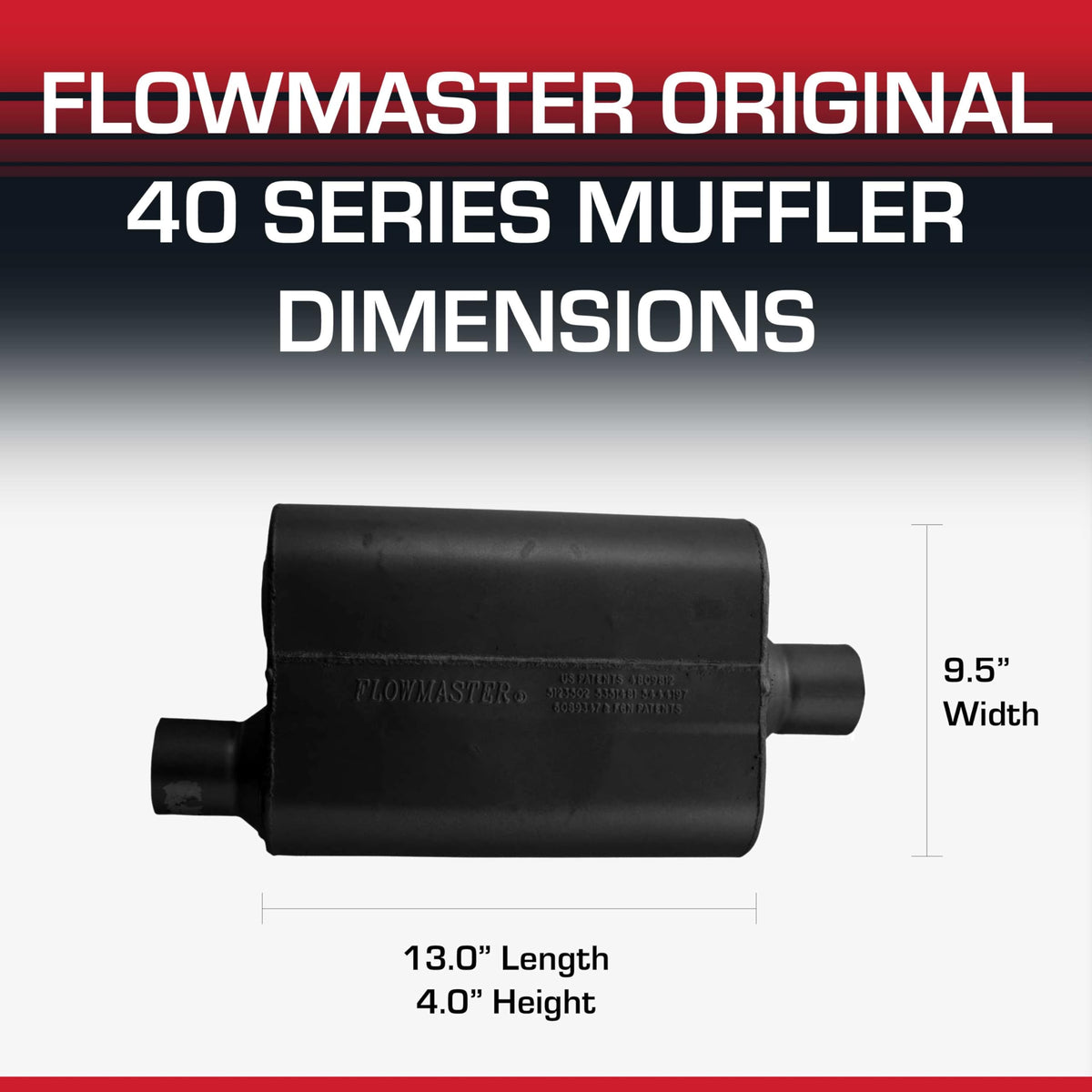 FLOWMASTER 42541 Flowmaster 40 Series Chambered Muffler – 2.50" Offset In / 2.50" Center Out