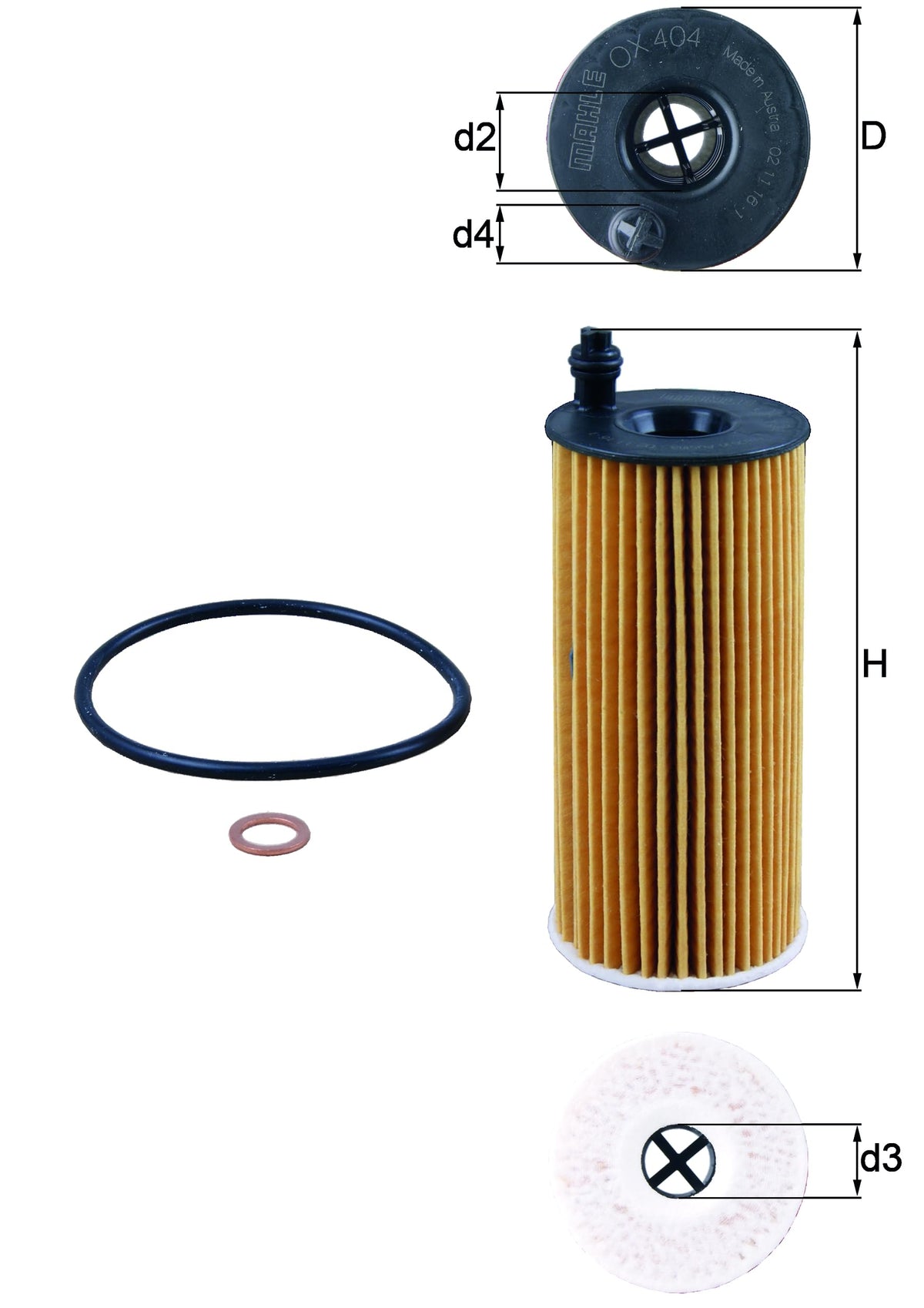 Mahle OX404D Original OX 404D ECO Engine Oil Filter, 1 Pack