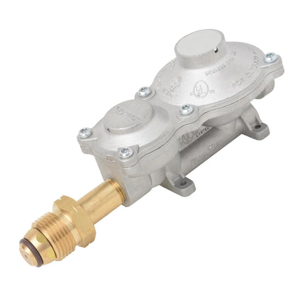 FLAME KING G2R150B-POL Flame King 150,000 BTU Horizontal Mounted 2-Stage Propane LP Regulator with POL for RVs, Vans, Trailers, Campers, 100LB Tanks, ASME Tanks, Generators