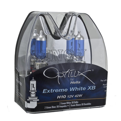 HELLA H71071252 HELLA H71071252 Optilux XB Series H10 Xenon White Halogen Bulbs, 12V, 42W, 2 Pack