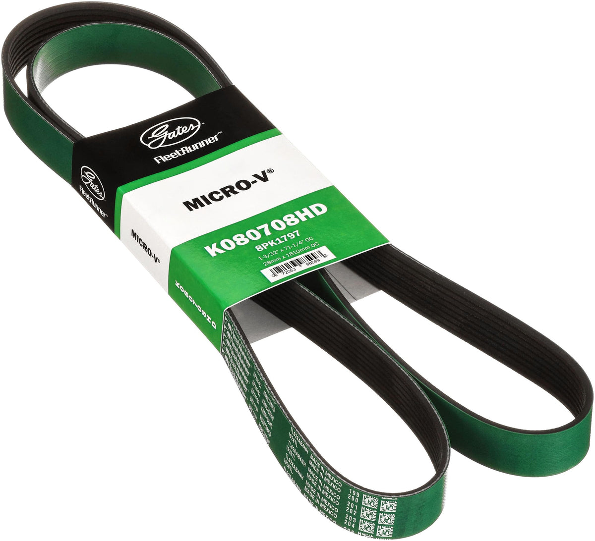 Gates K080708HD FleetRunner Micro-V Serpentine Drive Belt