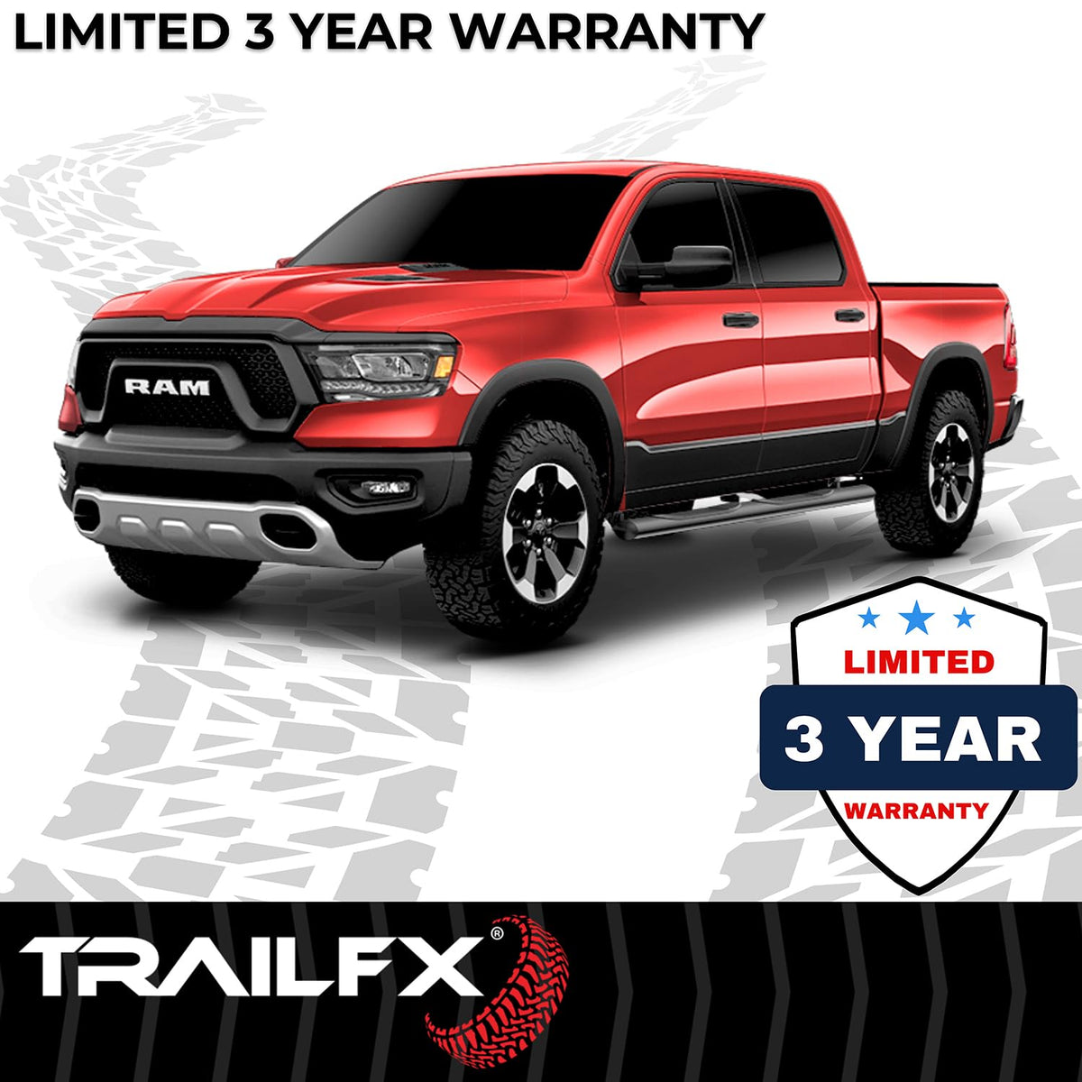 TRAILFX 2940413053 TrailFX 2940413053 Black 4" Oval Tube Side Step