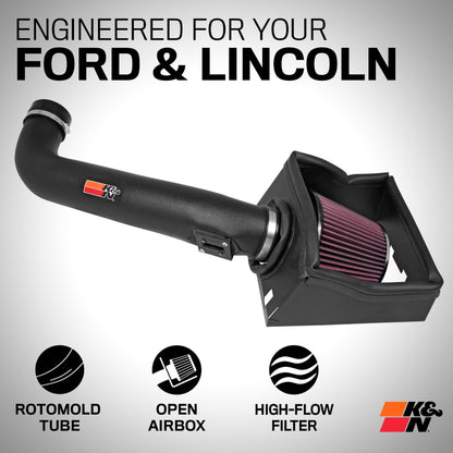 K&N FILTER 57-2575 K&N Cold Air Intake System: High-Flow Air Filter, Increase Performance & Towing: Compatiable with 2007-2014 FORD/LINCOLN: Expedition, F150, F150 SVT Raptor, Navigator, 57-2575