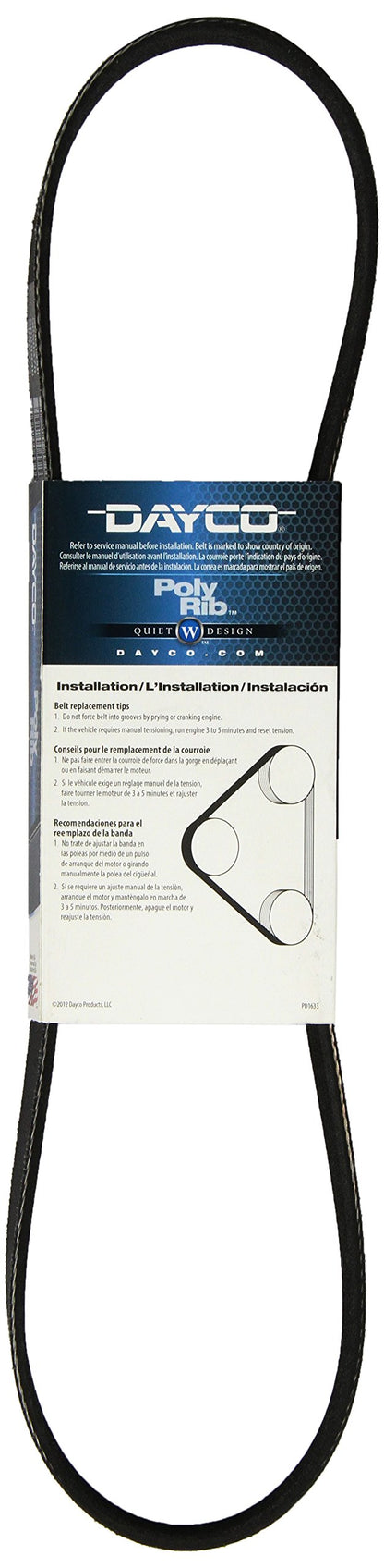 DAYCO 5050370 Dayco 5050370 Serpentine Belt , Black