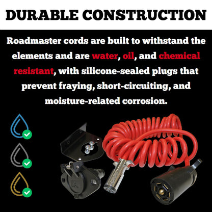 ROADMASTER 146-7 Roadmaster 146-7 Flexo-Coil Power Cords Compatible with Motorhomes with 6-7 Way Sockets | Provides Reliable Electrical Connection Between Motorhome & Towed Vehicle | Durable Coil Design