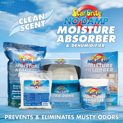 STAR BRITE 085401 STAR BRITE No Damp Moisture Absorber & Dehumidifier - Simple, Portable, Humidity Control for Boats, RVs, Seasonal Homes & More - Prevent Musty Odor & Moisture Damage