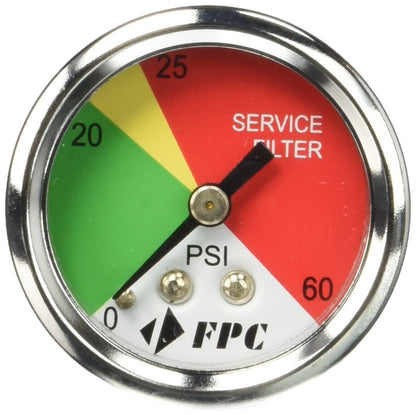 Baldwin Filters PG1326 Pressure Gauge, Width (In.) 1-1/2