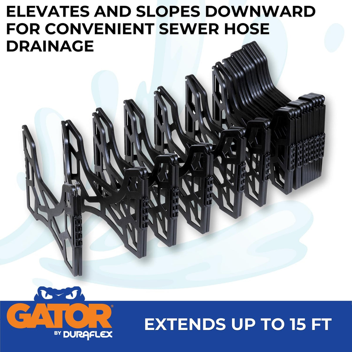 DURAFLEX 21857S Duraflex Sewer Hose Support 21857S, 15 Foot Length, Black, Plastic