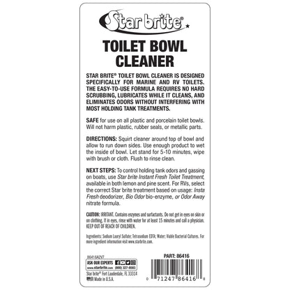STAR BRITE 086416 STAR BRITE Toilet Bowl Cleaner - For Boat, RV, Portable Toilets, Removes Stains, Fresh Scent, 16oz (086416)