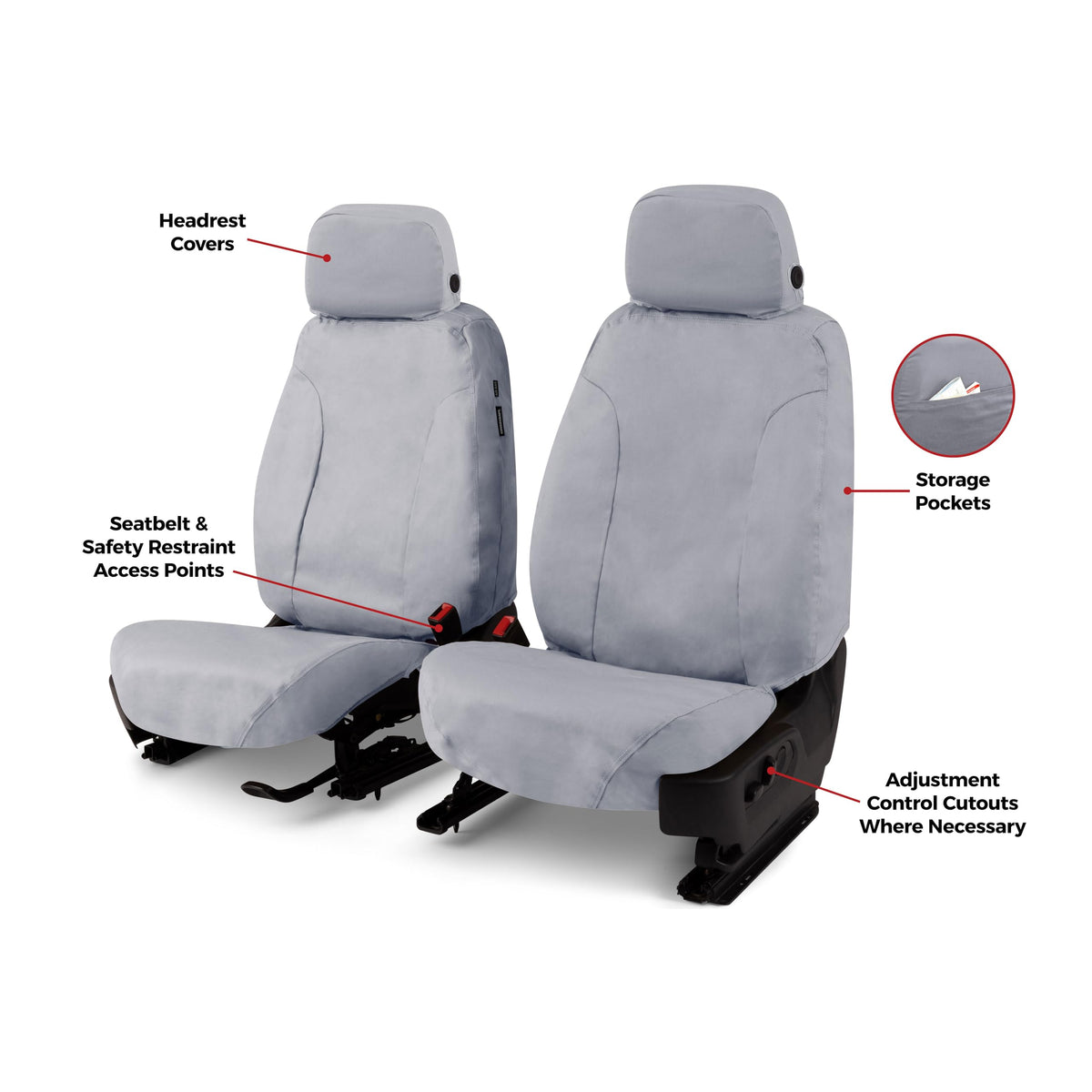 Covercraft SS2615PCGY Covercraft Polycotton SeatSaver Custom Seat Covers