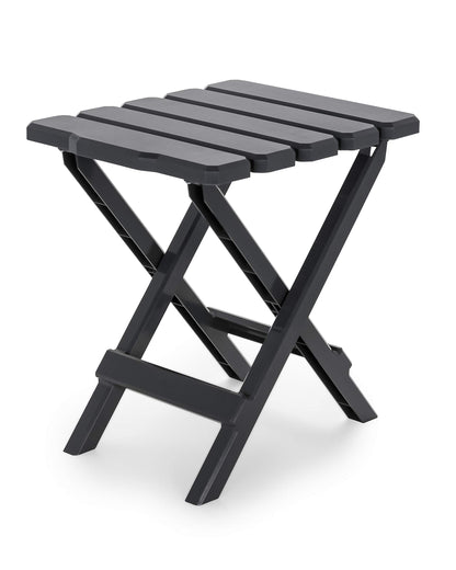 CAMCO 51881 Camco Adirondack Style Folding Plastic Large Table with Footrest Design and Easy to Setup Construction for Indoor or Outdoor Use, Charcoal