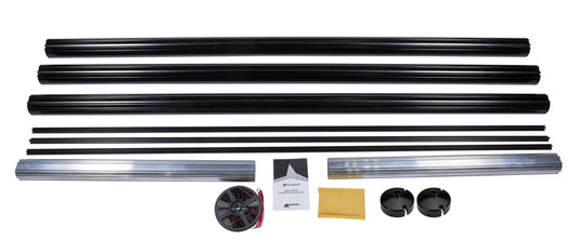 VELARIUM VET022W 22' Cut-to-Fit Black Powder Coated Roller Tube, White End Caps, Light Rail and LED Lighting (Range 22' - 15')