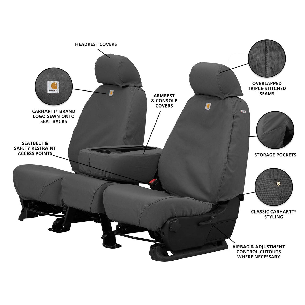 Covercraft SSC3438CAGY Covercraft Carhartt SeatSaver Custom Seat Covers