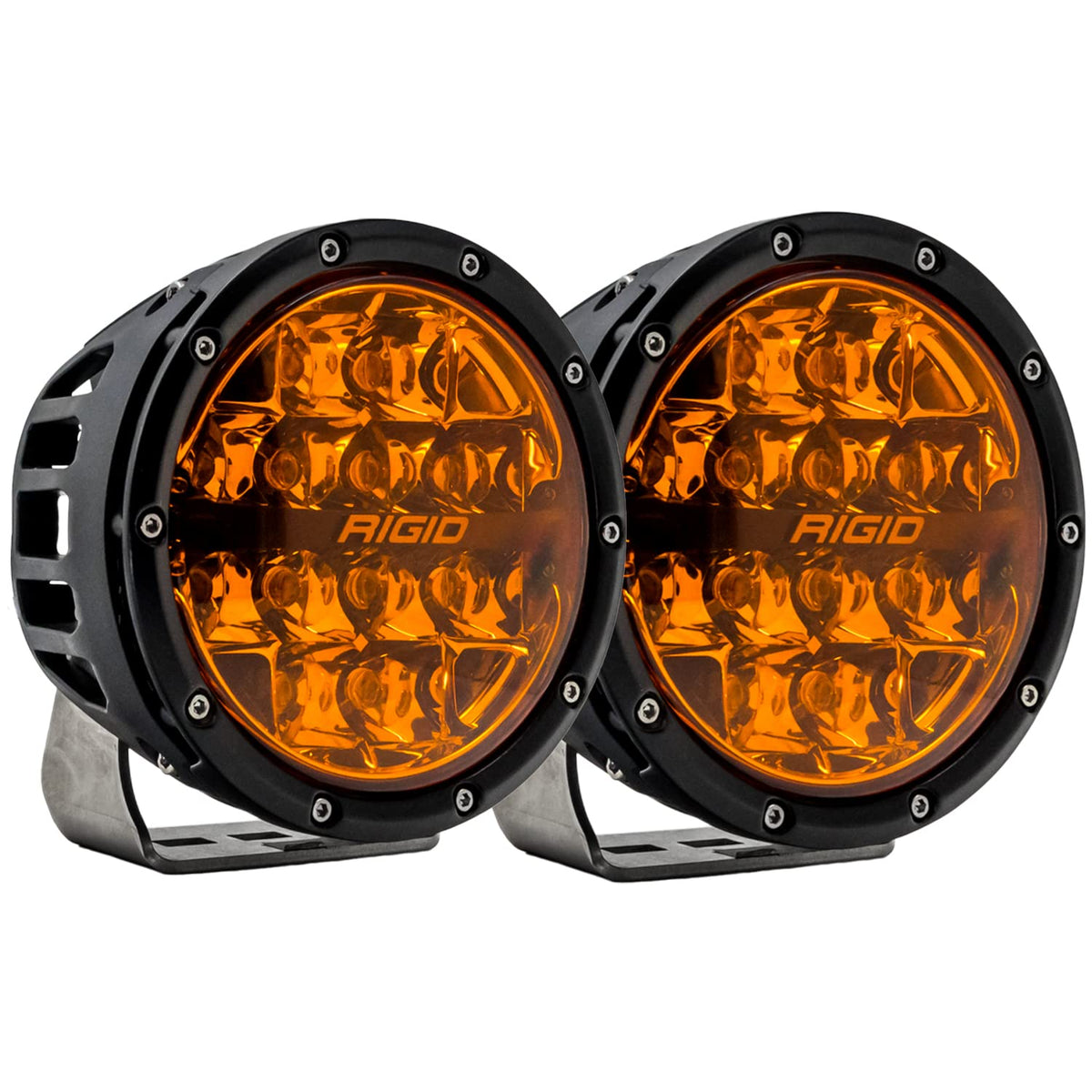 Rigid Industries 36210 RIGID INDUSTRIES 360-Series Amber PRO 6 Inch LED Light Pods Spot with Amber Backlight, Pair