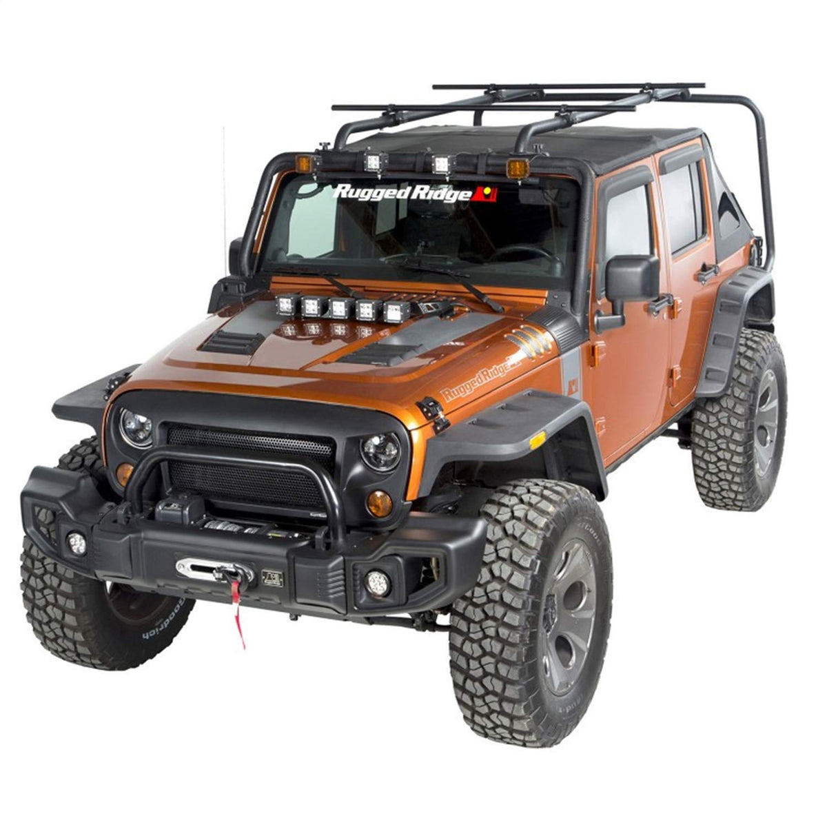 RUGGED RIDGE 11703.11 Rugged Ridge | Sherpa Roof Rack Crossbars, Round, 56.5 inches | 11703.11 | Fits 2007-2018 Jeep Wrangler JK