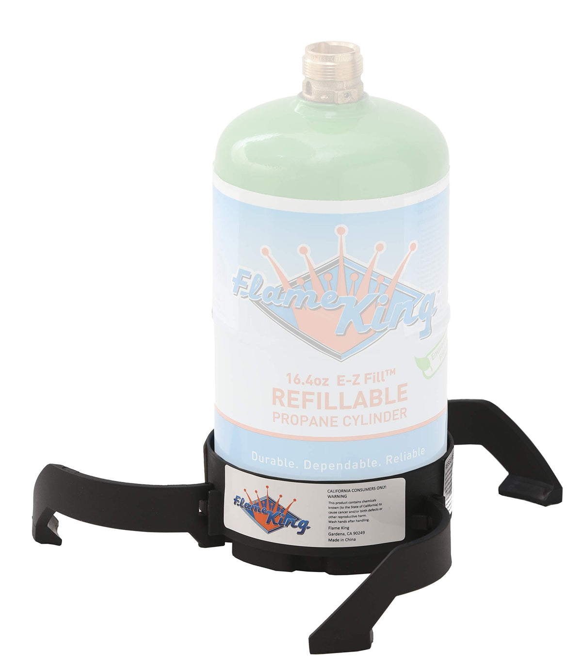 FLAME KING YSNSB1LB Flame King Propane Cylinder Spider Base for 1LB (16.4 oz) Camping Propane Bottles, Fold-Away Extension Feet, Wide Stable Base (1LB Cylinder Sold Separately)