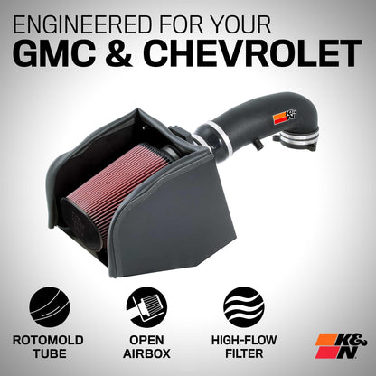 K&N FILTER 57-3013-2 K&N Cold Air Intake System: High-Flow Air Filter, Increase Performance & Towing: Compatible with 1996-2000 (C2500 & SELECT MODELS), 57-3013-2