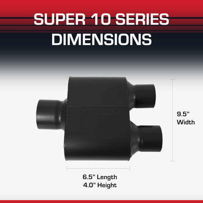 FLOWMASTER 8430152 Flowmaster Super 10 Series Muffler – 3.00" Center In / 2.50" Dual Out