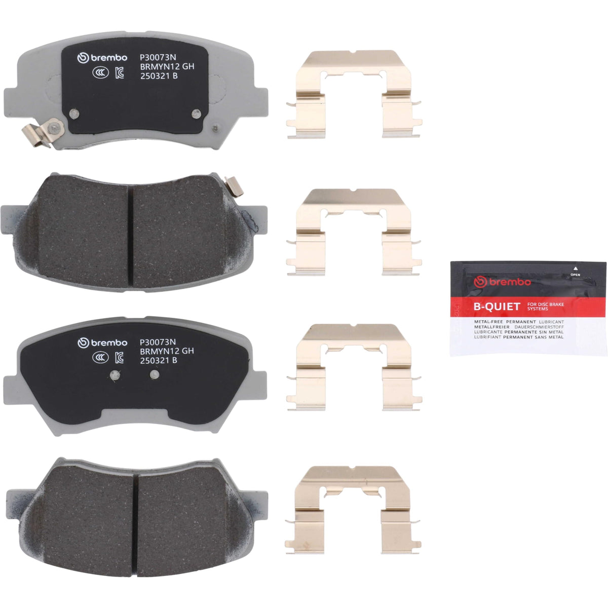 BREMBO P30073N Brembo P30073N Premium Ceramic Front Disc Brake Pad Set HYUNDAI/KIA OE# 581012VA50